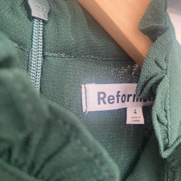 Reformation Lewis Dress in Forest Green - Picture 11 of 12